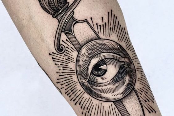 engraving style tattoo