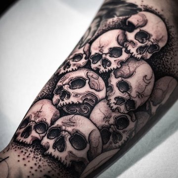 Kaukolės tatuiruotės eskizai