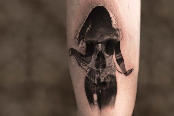 Kaukolės tatuiruotės eskizai