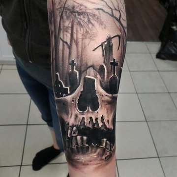 Kaukolės tatuiruotės eskizai