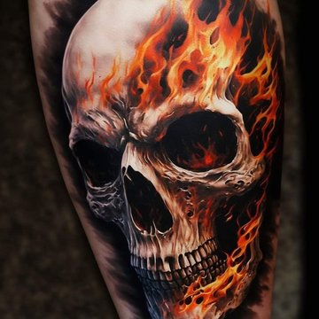 Kaukolės tatuiruotės eskizai