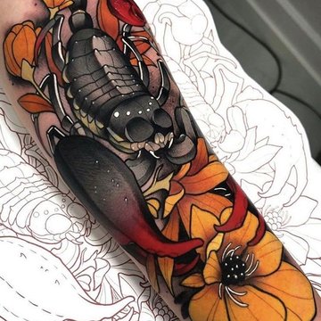 Vibrant neo traditional tattoo