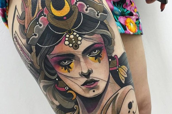 Neo traditional style tattoo