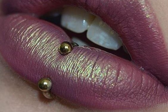 Lip piercings