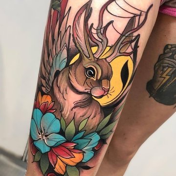 new school tattoos with animals