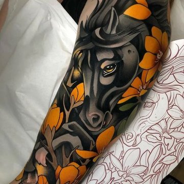 new school tattoos on the arm